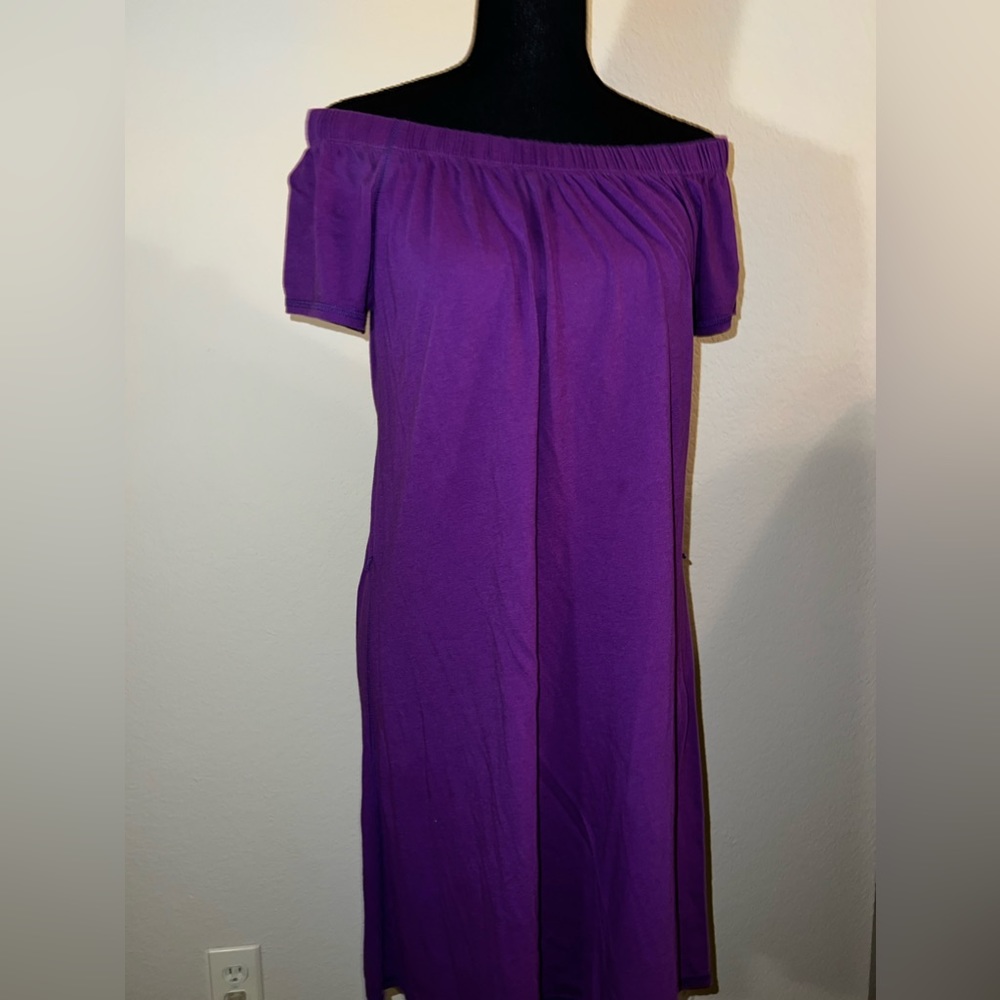 Purple Off the shoulder Dress